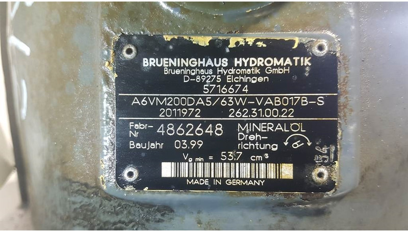 Brueninghaus Hydromatik A6VM200DA5/63W - Drive motor/Fahrmotor/Rijmotor - Hydraulik: billede 4 Brueninghaus Hydromatik A6VM200DA5/63W - Drive motor/Fahrmotor/Rijmotor - Hydraulik: billede 4