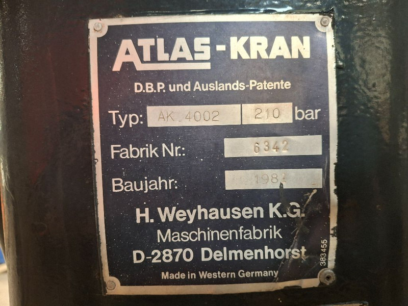 Atlas AK 4002 - Lastbilkran: billede 5 Atlas AK 4002 - Lastbilkran: billede 5