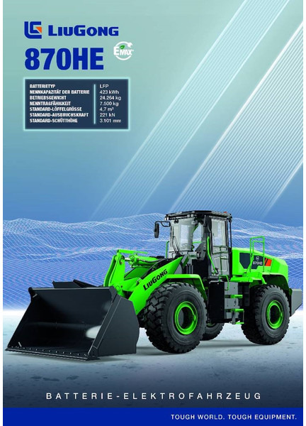 LIUGONG 870 HE vollelektrisch, 24.2 t, 4.7-5.2 cbm - Gummihjulslæsser: billede 1 LIUGONG 870 HE vollelektrisch, 24.2 t, 4.7-5.2 cbm - Gummihjulslæsser: billede 1
