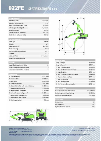 LIUGONG 922 FE vollelektrisch, 24.100 kg - Bæltegravemaskine: billede 2 LIUGONG 922 FE vollelektrisch, 24.100 kg - Bæltegravemaskine: billede 2