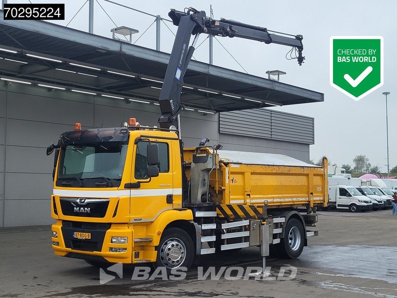 MAN TGM 18.250 TGM 4X2 NL-Truck 10m3 HSW Tipper 13Ton HMF 1300-K2 Crane Automatic Euro 6 - Tipvogn lastbil, Lastbil med kran: billede 1 MAN TGM 18.250 TGM 4X2 NL-Truck 10m3 HSW Tipper 13Ton HMF 1300-K2 Crane Automatic Euro 6 - Tipvogn lastbil, Lastbil med kran: billede 1