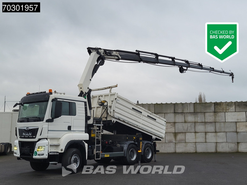 MAN TGS 33.420 6X6 Palfinger PK33002 EH Crane 12m3 tipper Manual Retarder Big-Axle Euro 6 - Tipvogn lastbil, Lastbil med kran: billede 1 MAN TGS 33.420 6X6 Palfinger PK33002 EH Crane 12m3 tipper Manual Retarder Big-Axle Euro 6 - Tipvogn lastbil, Lastbil med kran: billede 1