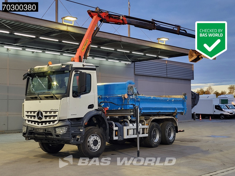 Mercedes-Benz Arocs 3343 6X4 Palfinger PK12.501 SLD Kran Crane 7m3 tipper Big-Axle Automatic Euro 6 - Tipvogn lastbil, Lastbil med kran: billede 1 Mercedes-Benz Arocs 3343 6X4 Palfinger PK12.501 SLD Kran Crane 7m3 tipper Big-Axle Automatic Euro 6 - Tipvogn lastbil, Lastbil med kran: billede 1