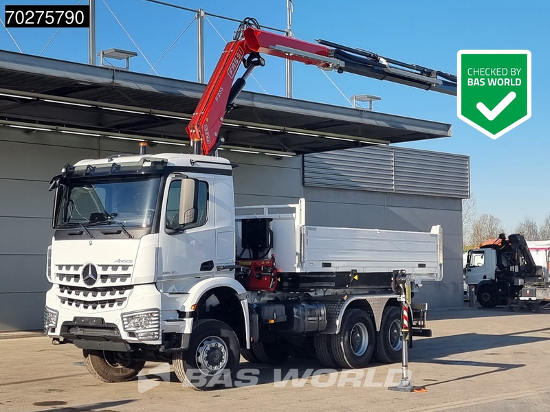 Mercedes-Benz Arocs 3348 6X6 Full Steel Retarder Fassi 25T/M Crane Kran Euro 6 - Tipvogn lastbil, Lastbil med kran: billede 1 Mercedes-Benz Arocs 3348 6X6 Full Steel Retarder Fassi 25T/M Crane Kran Euro 6 - Tipvogn lastbil, Lastbil med kran: billede 1