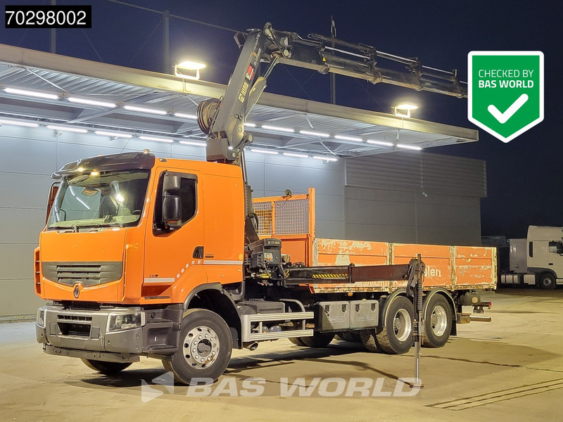 Renault Premium 430 Lander 6X4 211 EP-4 HIDUO Kran Crane Automatic Airco Euro 5 - Lastbil med lad, Lastbil med kran: billede 1 Renault Premium 430 Lander 6X4 211 EP-4 HIDUO Kran Crane Automatic Airco Euro 5 - Lastbil med lad, Lastbil med kran: billede 1