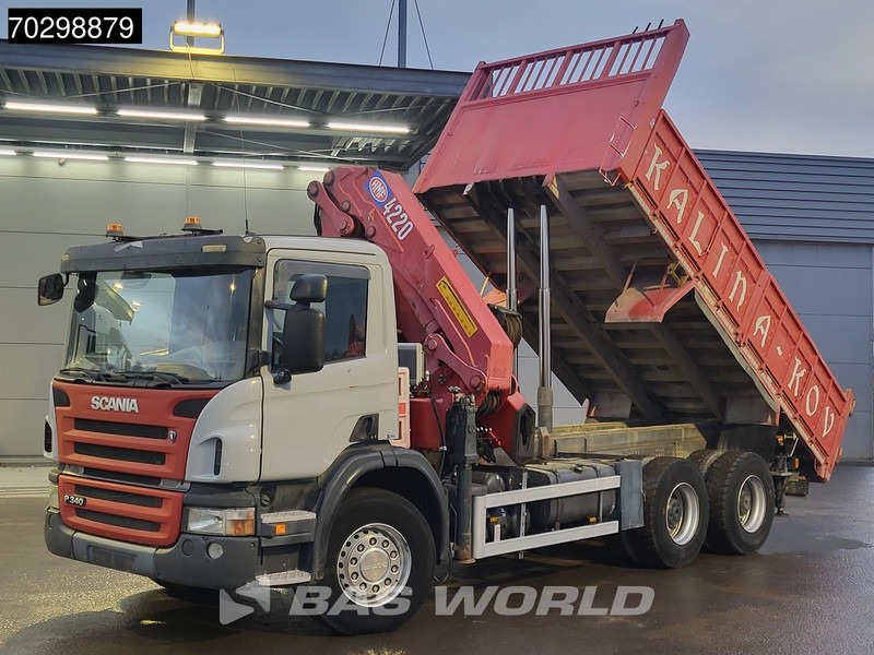 Scania P340 6X4 HMF 4220 K6 Crane Winch Tipper Full Steel Manual Gearbox - Tipvogn lastbil, Lastbil med kran: billede 2 Scania P340 6X4 HMF 4220 K6 Crane Winch Tipper Full Steel Manual Gearbox - Tipvogn lastbil, Lastbil med kran: billede 2