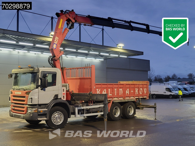 Scania P340 6X4 HMF 4220 K6 Crane Winch Tipper Full Steel Manual Gearbox - Tipvogn lastbil, Lastbil med kran: billede 1 Scania P340 6X4 HMF 4220 K6 Crane Winch Tipper Full Steel Manual Gearbox - Tipvogn lastbil, Lastbil med kran: billede 1