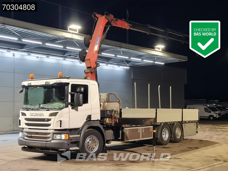 Scania P360 P 6X2 HMF 1820-K4 Kran Crane Lift+Steering Axle Air Suspension Euro 6 - Lastbil med lad, Lastbil med kran: billede 1 Scania P360 P 6X2 HMF 1820-K4 Kran Crane Lift+Steering Axle Air Suspension Euro 6 - Lastbil med lad, Lastbil med kran: billede 1