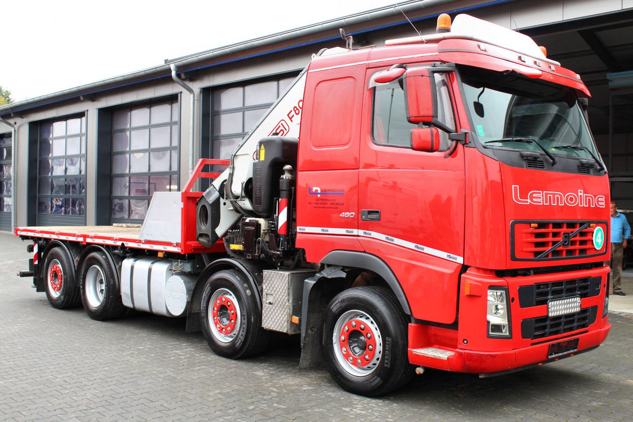 Volvo 480 8x2 Pritsche + FASSI F800XP Kran 6x - Lastbil med lad, Lastbil med kran: billede 1 Volvo 480 8x2 Pritsche + FASSI F800XP Kran 6x - Lastbil med lad, Lastbil med kran: billede 1