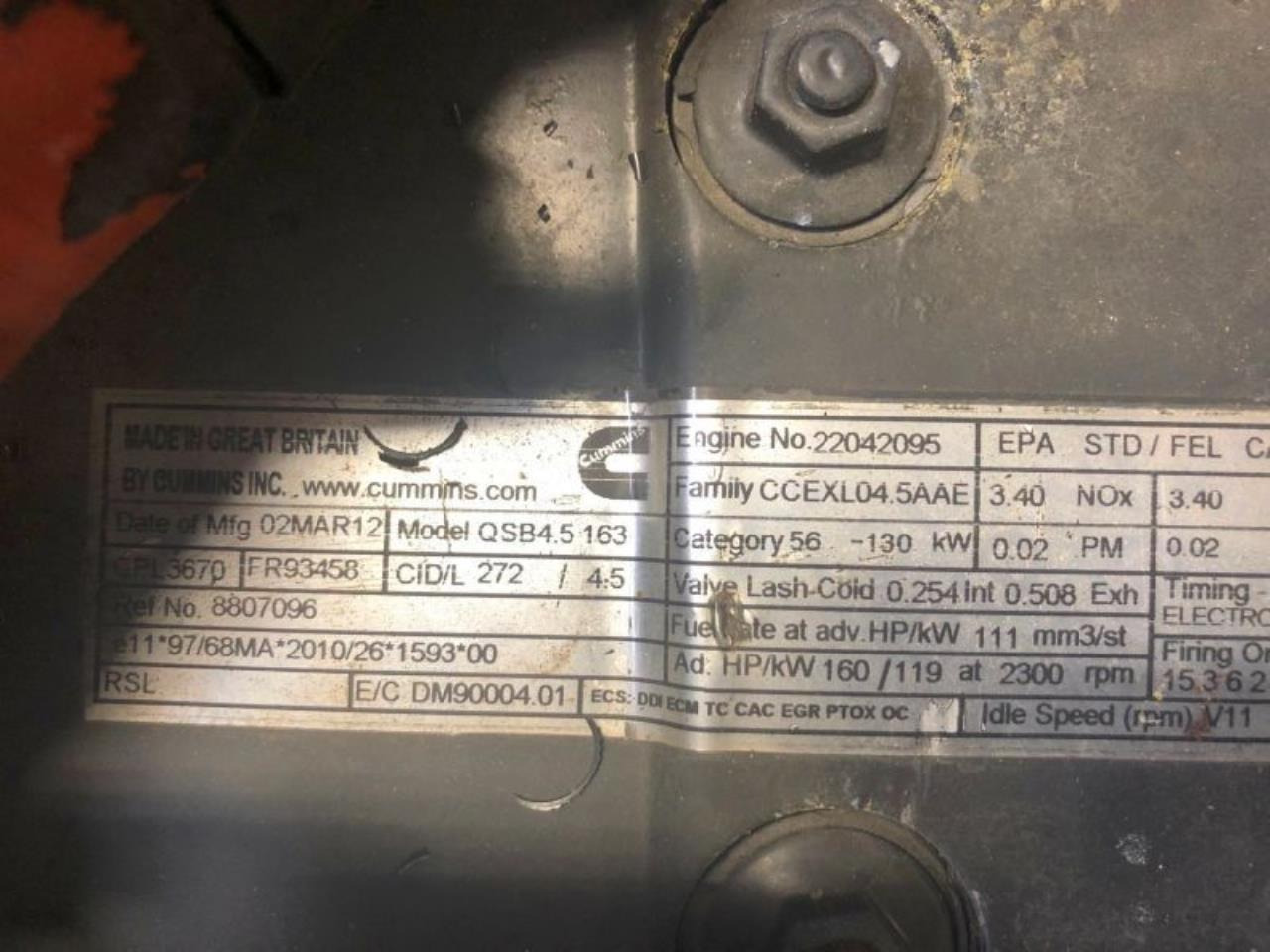 Cummins QSB4.5 163 - Motor: billede 3 Cummins QSB4.5 163 - Motor: billede 3