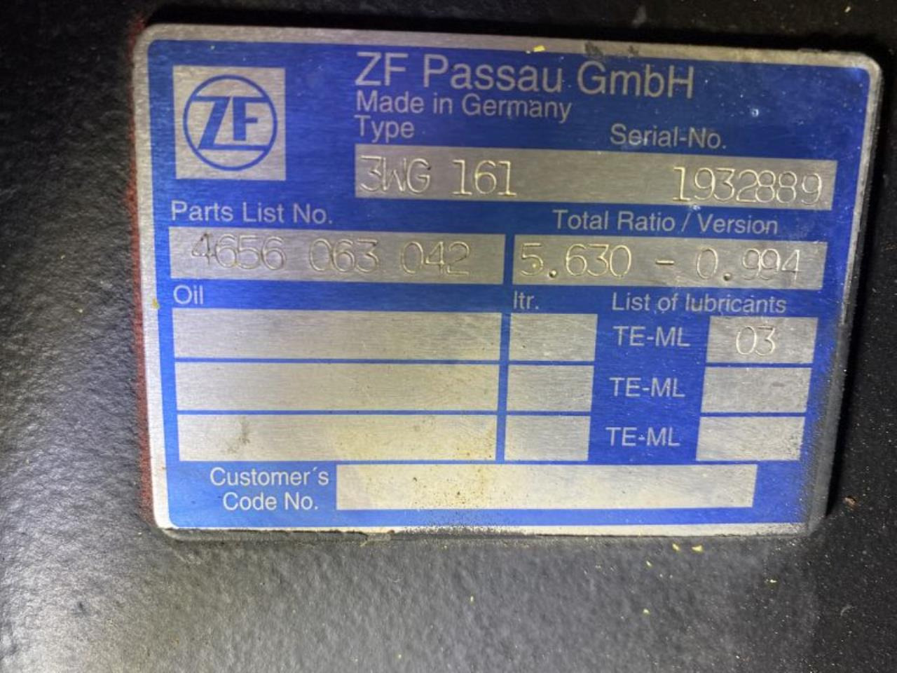 ZF 3WG161 - Transmission for Materialehåndteringsudstyr: billede 3 ZF 3WG161 - Transmission for Materialehåndteringsudstyr: billede 3