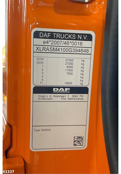 Affaldsmaskine DAF FAN CF 340 Hiab 23 Tonmeter laadkraan: billede 9