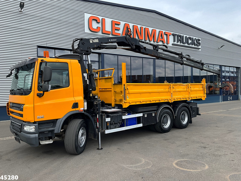 DAF FAT 75 CF 340 6x4 Manual Full steel Hiab 16 Tonmeter laadkraan - Tipvogn lastbil, Lastbil med kran: billede 2 DAF FAT 75 CF 340 6x4 Manual Full steel Hiab 16 Tonmeter laadkraan - Tipvogn lastbil, Lastbil med kran: billede 2