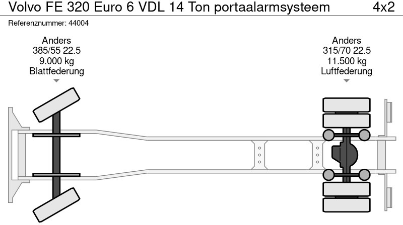 Liftdumper lastbil Volvo FE 320 Euro 6 VDL 14 Ton portaalarmsysteem: billede 19