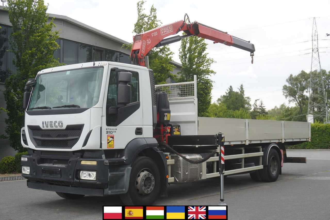 IVECO STRALIS 19.310 E6 / Flatbed 19 EPAL / FASSI F135 / 225 MTH! / 5.7 T - Lastbil med lad, Lastbil med kran: billede 1 IVECO STRALIS 19.310 E6 / Flatbed 19 EPAL / FASSI F135 / 225 MTH! / 5.7 T - Lastbil med lad, Lastbil med kran: billede 1