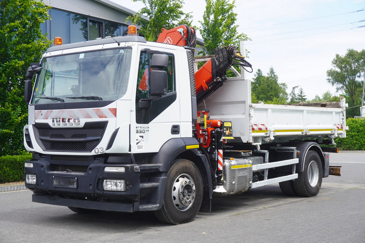 IVECO STRALIS 330 E6 / FASSI 195A 8.5 T / 3-side tipper - Tipvogn lastbil, Lastbil med kran: billede 2 IVECO STRALIS 330 E6 / FASSI 195A 8.5 T / 3-side tipper - Tipvogn lastbil, Lastbil med kran: billede 2