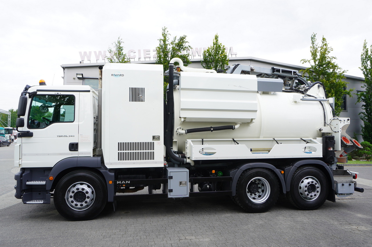 Slamsugemaskine MAN TGM 26.340 E6 / RIVARD sewage cleaner 11.8 m3 / 170 tho. km / steered axle: billede 6