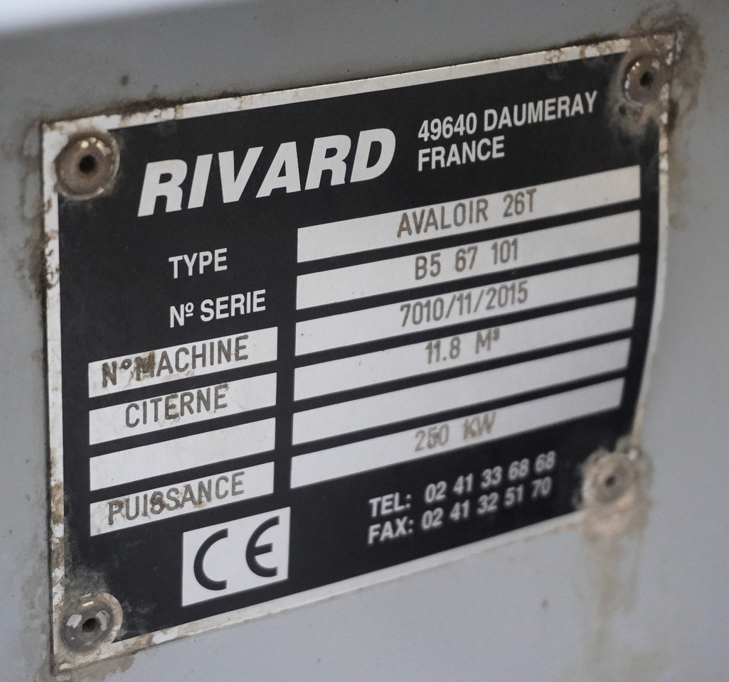 Slamsugemaskine MAN TGM 26.340 E6 / RIVARD sewage cleaner 11.8 m3 / 170 tho. km / steered axle: billede 9