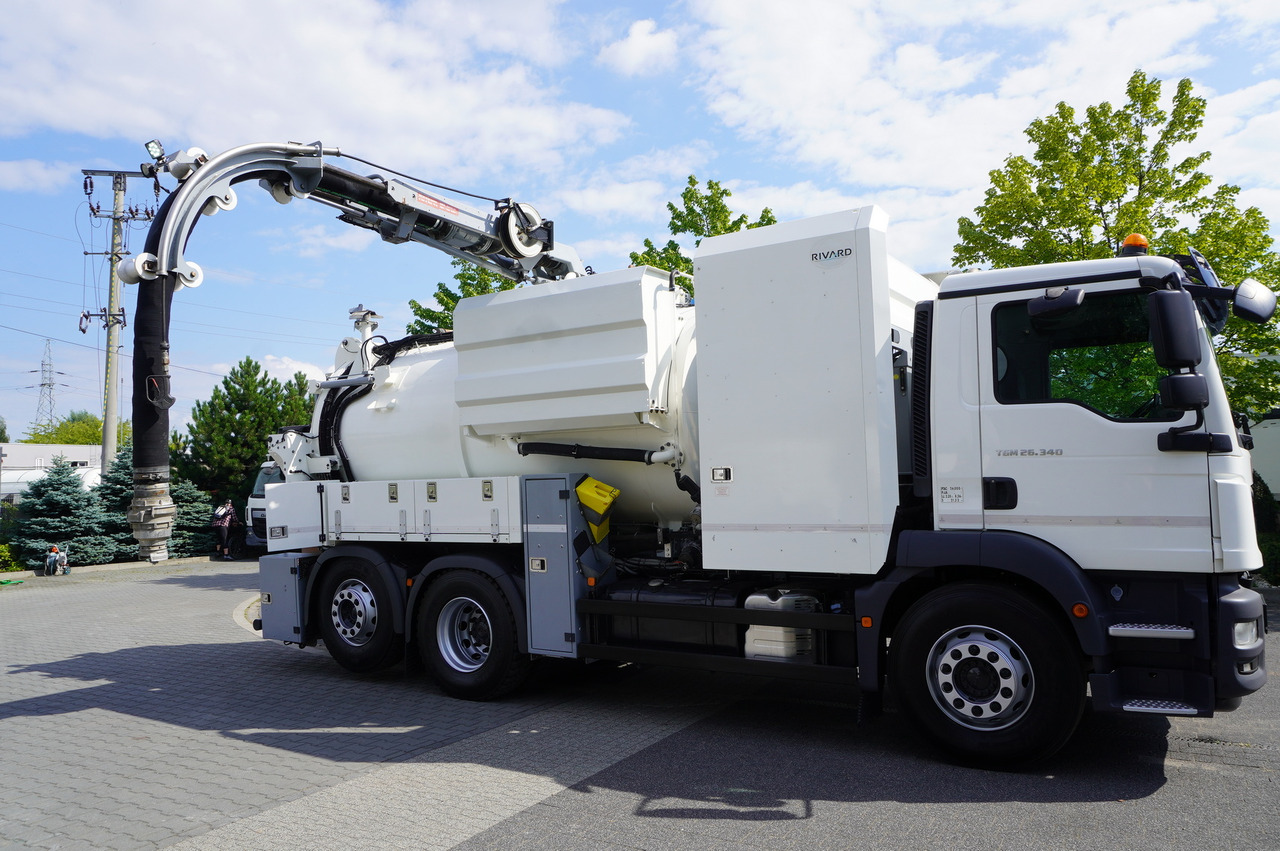 Slamsugemaskine MAN TGM 26.340 E6 / RIVARD sewage cleaner 11.8 m3 / 170 tho. km / steered axle: billede 8