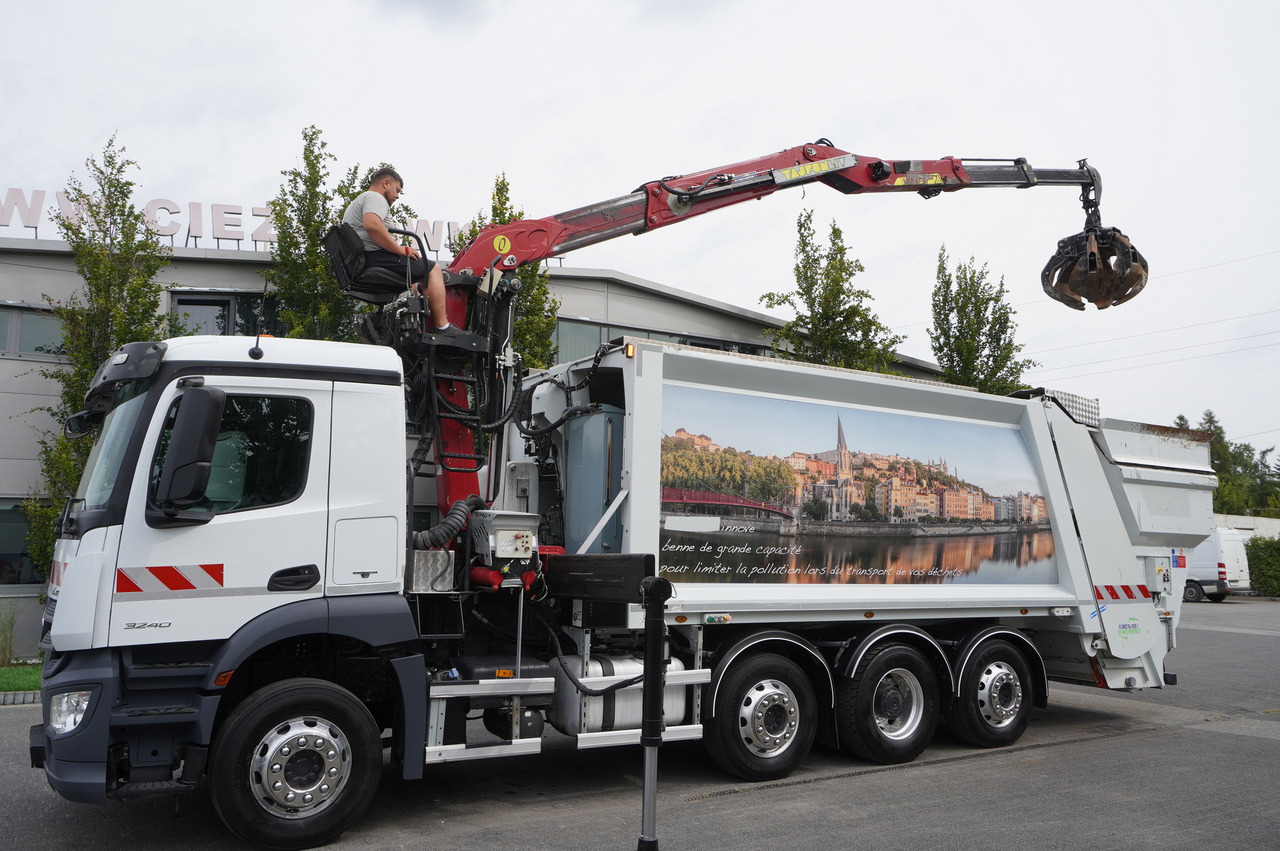 MERCEDES-BENZ Antos 3240 8x2 / Tajfun 5T crane / Farid Industries garbage truck/ 3 steered axles - Affaldsmaskine: billede 1 MERCEDES-BENZ Antos 3240 8x2 / Tajfun 5T crane / Farid Industries garbage truck/ 3 steered axles - Affaldsmaskine: billede 1