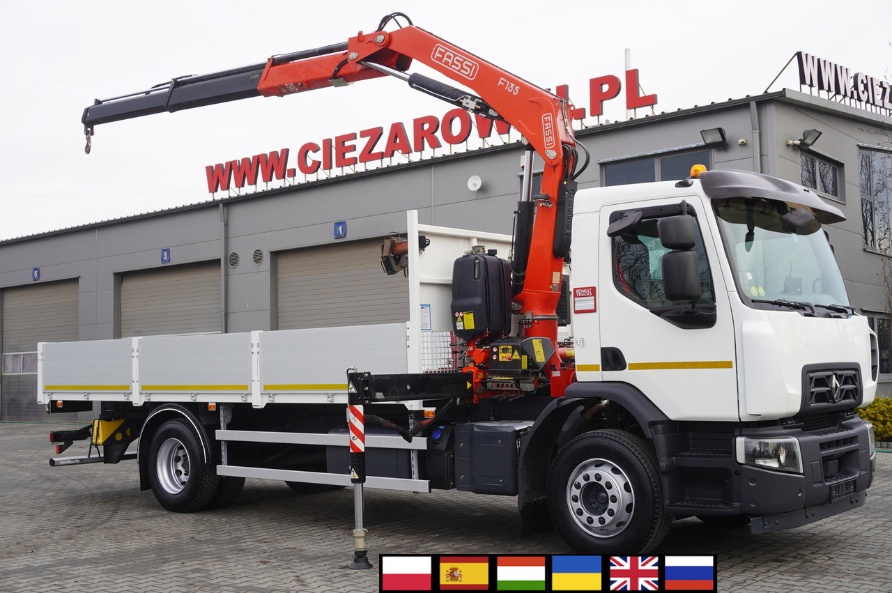 RENAULT C280 DTI 8 / FASSI crane 5.6 T / range 8 m / Flatbed 15 EPAL - Lastbil med lad, Lastbil med kran: billede 1 RENAULT C280 DTI 8 / FASSI crane 5.6 T / range 8 m / Flatbed 15 EPAL - Lastbil med lad, Lastbil med kran: billede 1