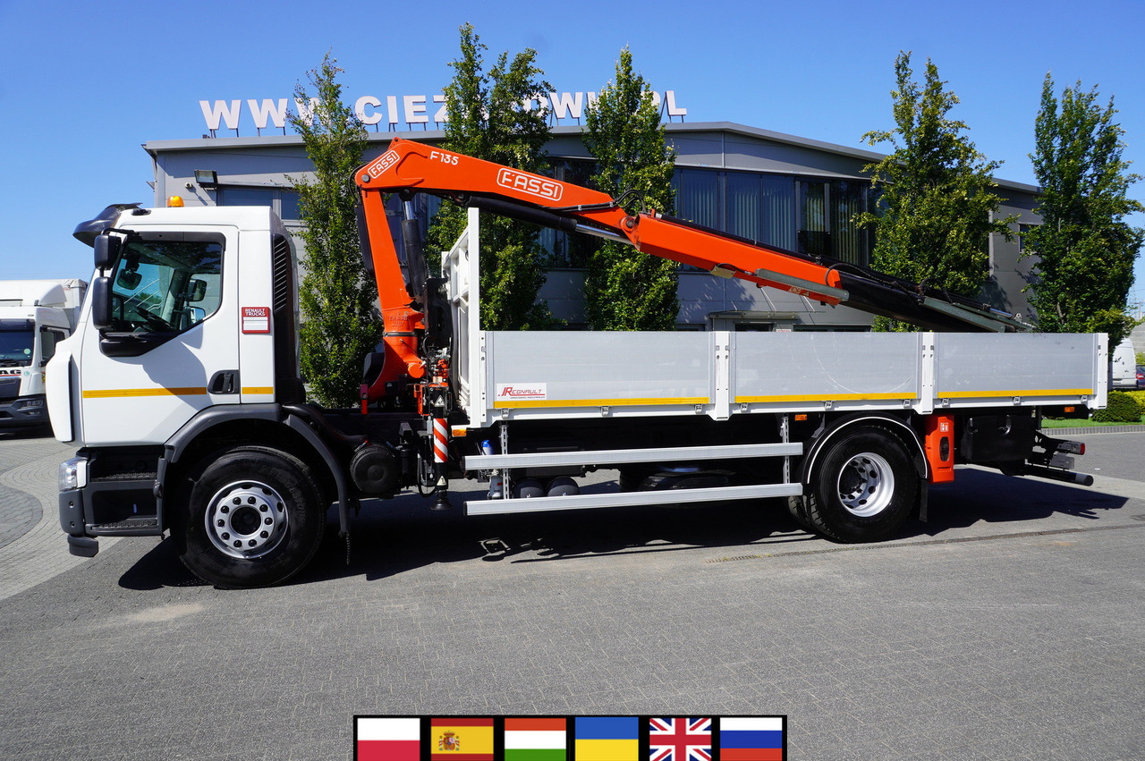 RENAULT C280 DTI 8 / FASSI crane 5.6 T / range 8 m / Flatbed 15 EPAL - Lastbil med lad, Lastbil med kran: billede 1 RENAULT C280 DTI 8 / FASSI crane 5.6 T / range 8 m / Flatbed 15 EPAL - Lastbil med lad, Lastbil med kran: billede 1