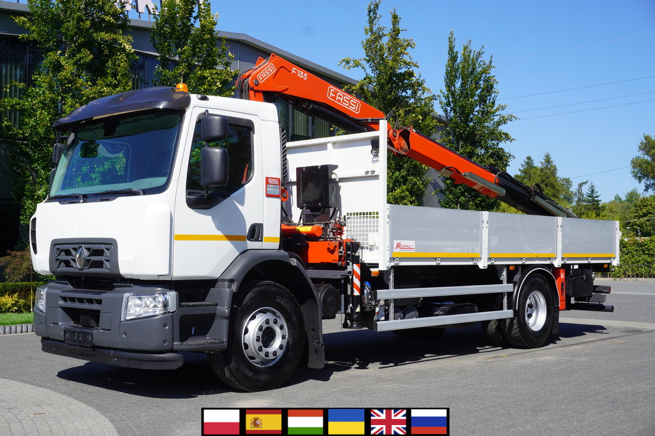 RENAULT C280 DTI 8 / FASSI crane 5.6 T / range 8 m / Flatbed 15 EPAL - Lastbil med lad, Lastbil med kran: billede 1 RENAULT C280 DTI 8 / FASSI crane 5.6 T / range 8 m / Flatbed 15 EPAL - Lastbil med lad, Lastbil med kran: billede 1
