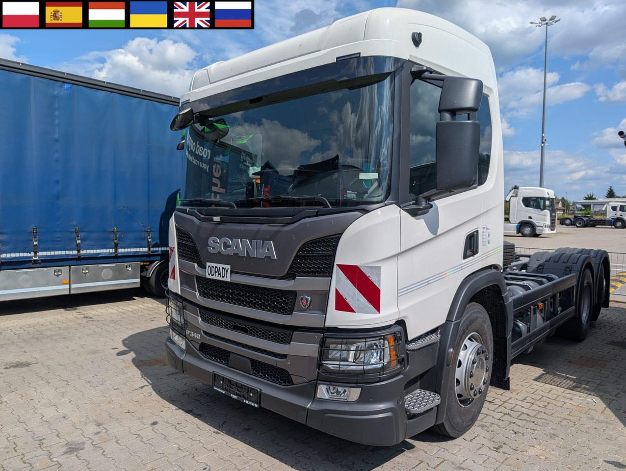 SCANIA P 340 B6x2*4NA / chassis frame / steering axle / CNG / large cab / 8 units - Affaldsmaskine: billede 1 SCANIA P 340 B6x2*4NA / chassis frame / steering axle / CNG / large cab / 8 units - Affaldsmaskine: billede 1