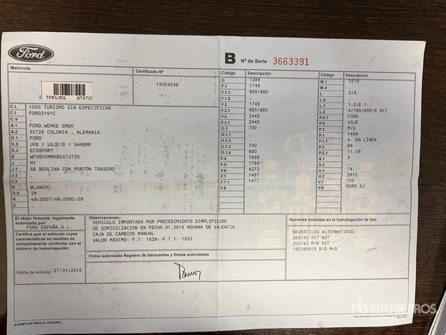 2015 Ford ECO SPORT Automobile - SUV: billede 2 2015 Ford ECO SPORT Automobile - SUV: billede 2