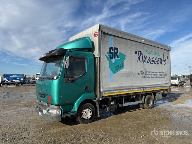 2004 Renault Midlum 4x2 Curtain Side Truck - Lastbil med presenning: billede 1 2004 Renault Midlum 4x2 Curtain Side Truck - Lastbil med presenning: billede 1
