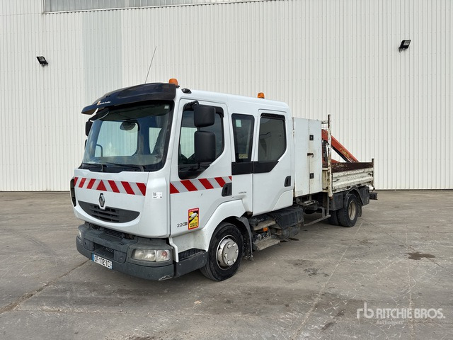 2008 Renault Midlum 220DXi 2008 Palfinger PK2700A on 4x2 C ... Flatbed Truck with Crane - Lastbil med lad, Lastbil med kran: billede 1 2008 Renault Midlum 220DXi 2008 Palfinger PK2700A on 4x2 C ... Flatbed Truck with Crane - Lastbil med lad, Lastbil med kran: billede 1