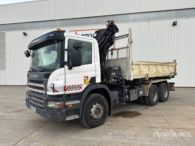 2008 Scania P380 2008 Hiab 166E-3 HIPRO 5700 kg ... Dump Truck with Crane - Tipvogn lastbil, Lastbil med kran: billede 1 2008 Scania P380 2008 Hiab 166E-3 HIPRO 5700 kg ... Dump Truck with Crane - Tipvogn lastbil, Lastbil med kran: billede 1