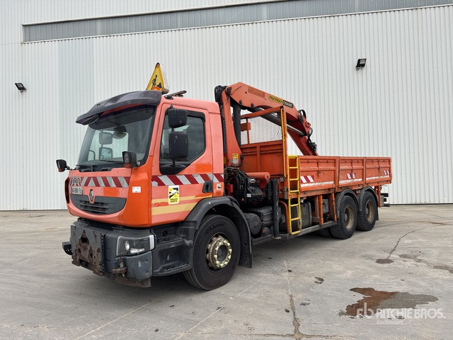 2009 Renault Premium 2008 Palfinger PK15500 5750 kg ... Flatbed Truck with Crane - Lastbil med lad, Lastbil med kran: billede 1 2009 Renault Premium 2008 Palfinger PK15500 5750 kg ... Flatbed Truck with Crane - Lastbil med lad, Lastbil med kran: billede 1