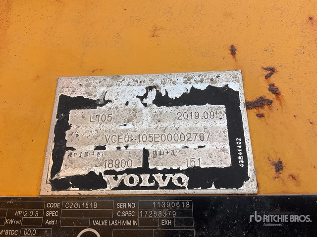 2019 Volvo L105 - Gummihjulslæsser: billede 3 2019 Volvo L105 - Gummihjulslæsser: billede 3