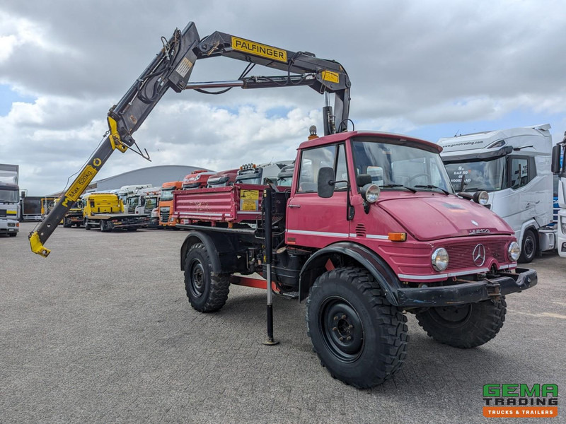 Unimog 416/U1100 4x4 - Hiab PK4600A - Open laadbak - Lier - Vangmuil/trekhaak - Mercedes Benz - Lastbil med kran: billede 2 Unimog 416/U1100 4x4 - Hiab PK4600A - Open laadbak - Lier - Vangmuil/trekhaak - Mercedes Benz - Lastbil med kran: billede 2