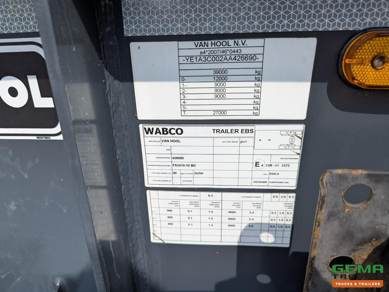 Containerbil/ Veksellad sættevogn Van Hool A3C002 3-Assen BPW - 20 30FT TANK/SWAP - 3490KG - ContainerChassis - ADR - Schijfremmen - 01/2026 APK: billede 12