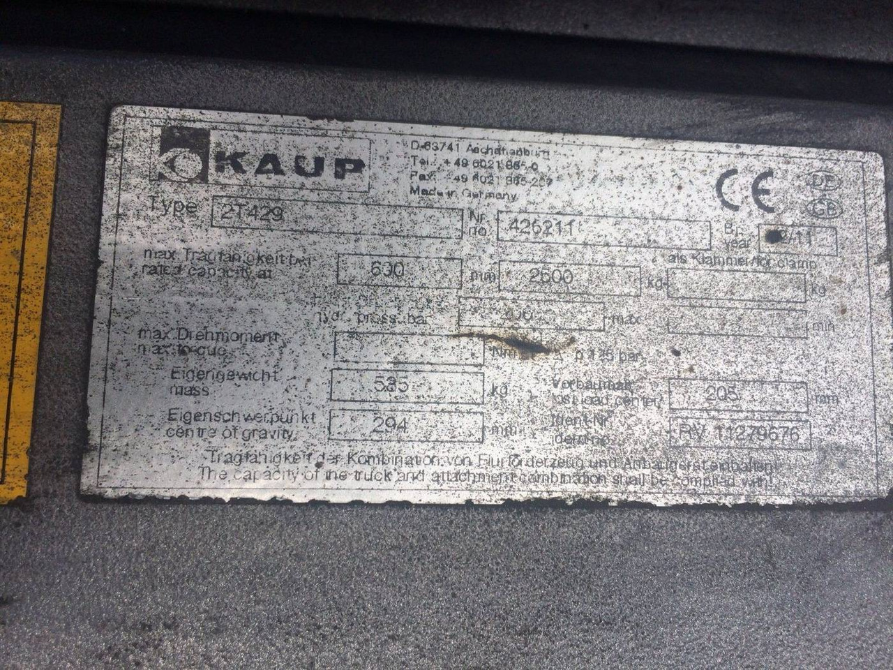 Kaup Double Pallet Handler with separate side shift - Udstyr: billede 4 Kaup Double Pallet Handler with separate side shift - Udstyr: billede 4