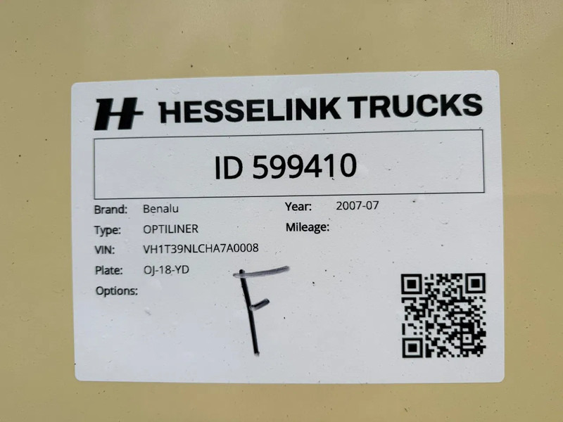 Tipvogn sættevogn Benalu 60m3 Optiliner Vol alu SELF SUPPORT 6320KG: billede 6