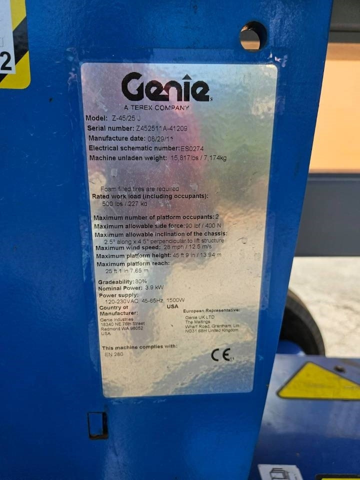 Genie Z 45/25 J DC - Bomlift: billede 5 Genie Z 45/25 J DC - Bomlift: billede 5