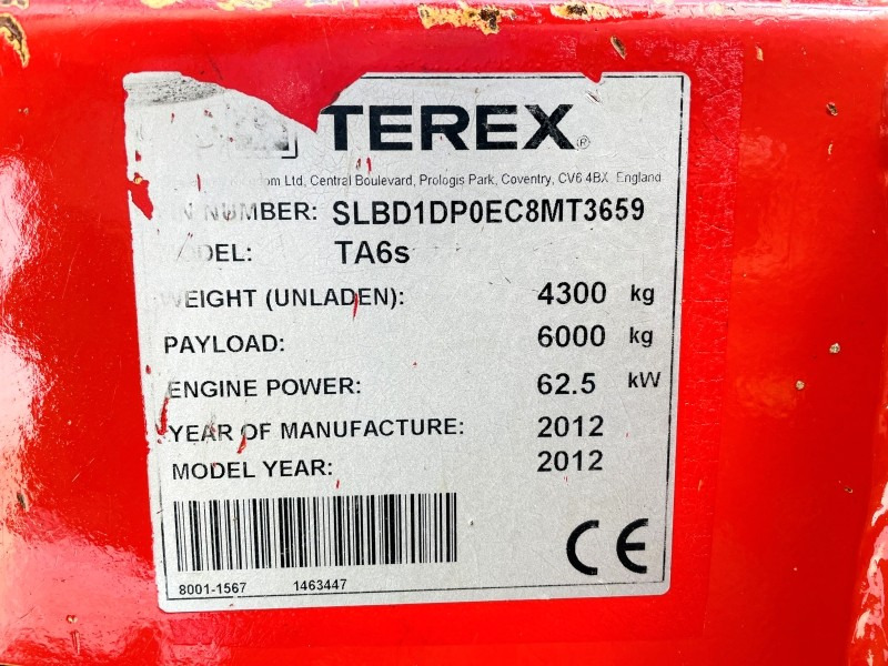 Terex TA6 (3594) - Mini Tipvogn: billede 2 Terex TA6 (3594) - Mini Tipvogn: billede 2