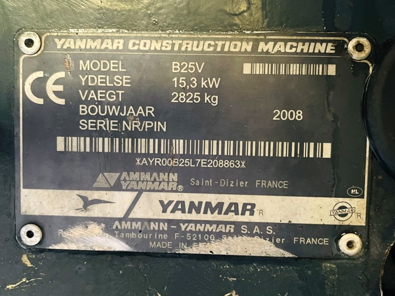 Yanmar B25V (3699) - Minigravemaskine: billede 3 Yanmar B25V (3699) - Minigravemaskine: billede 3