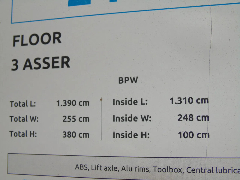 Åben sættevogn Floor + KENNIS 16TON + 3x BPW: billede 14