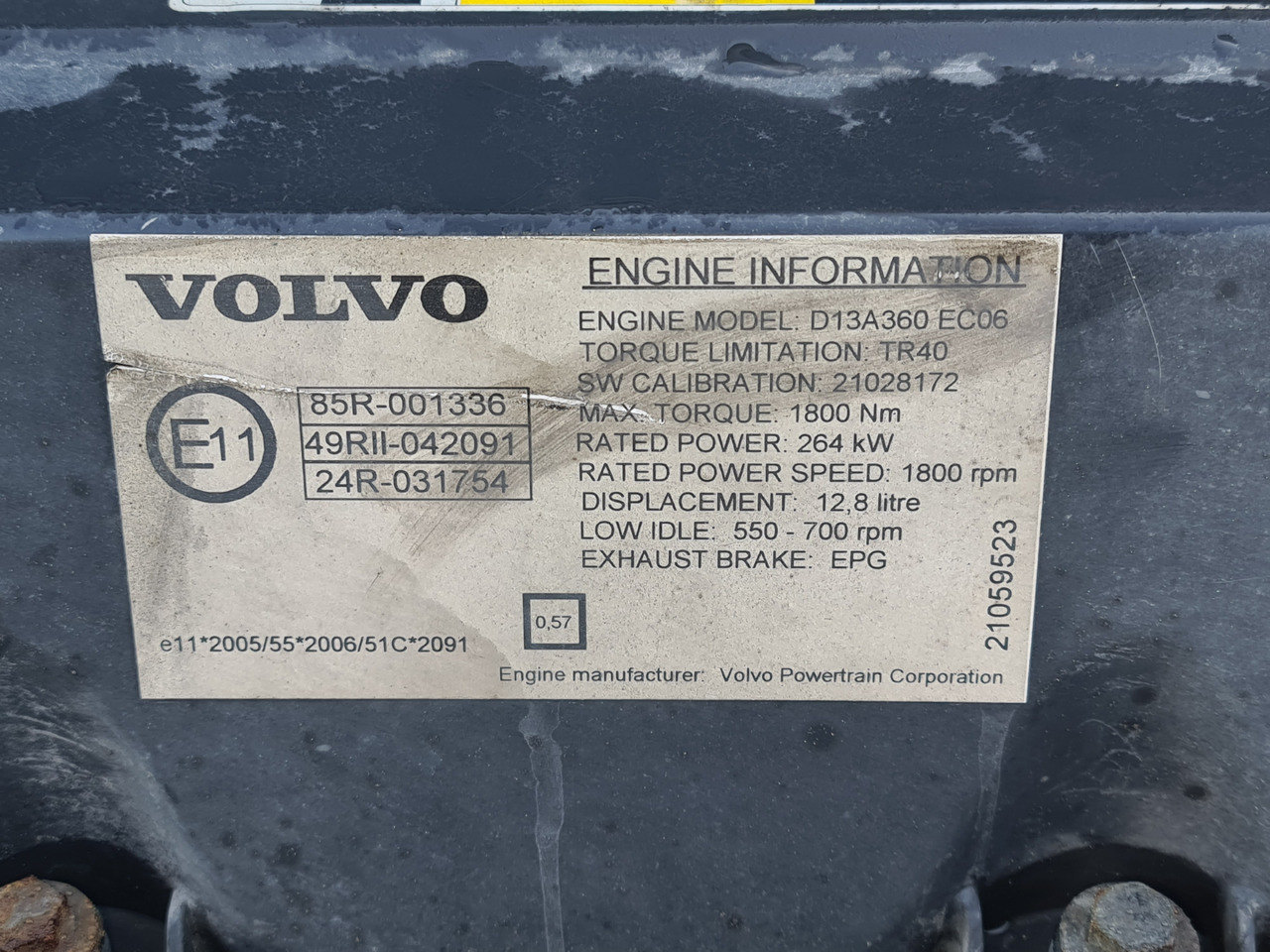 VOLVO FH FM ENGINE D13A 360 EC06 / COMPLETE - Motor: billede 4 VOLVO FH FM ENGINE D13A 360 EC06 / COMPLETE - Motor: billede 4