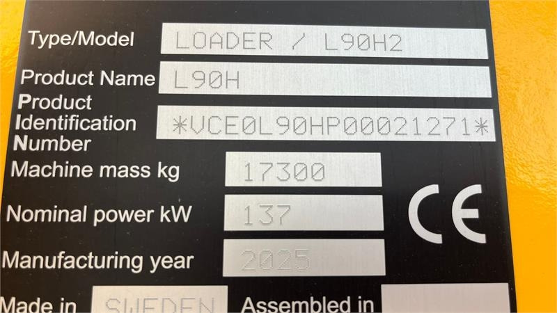 Volvo L90H H2 AGRICULTURE Dansk-maskine, Co-Pilot, LANG- - Gummihjulslæsser: billede 2 Volvo L90H H2 AGRICULTURE Dansk-maskine, Co-Pilot, LANG- - Gummihjulslæsser: billede 2