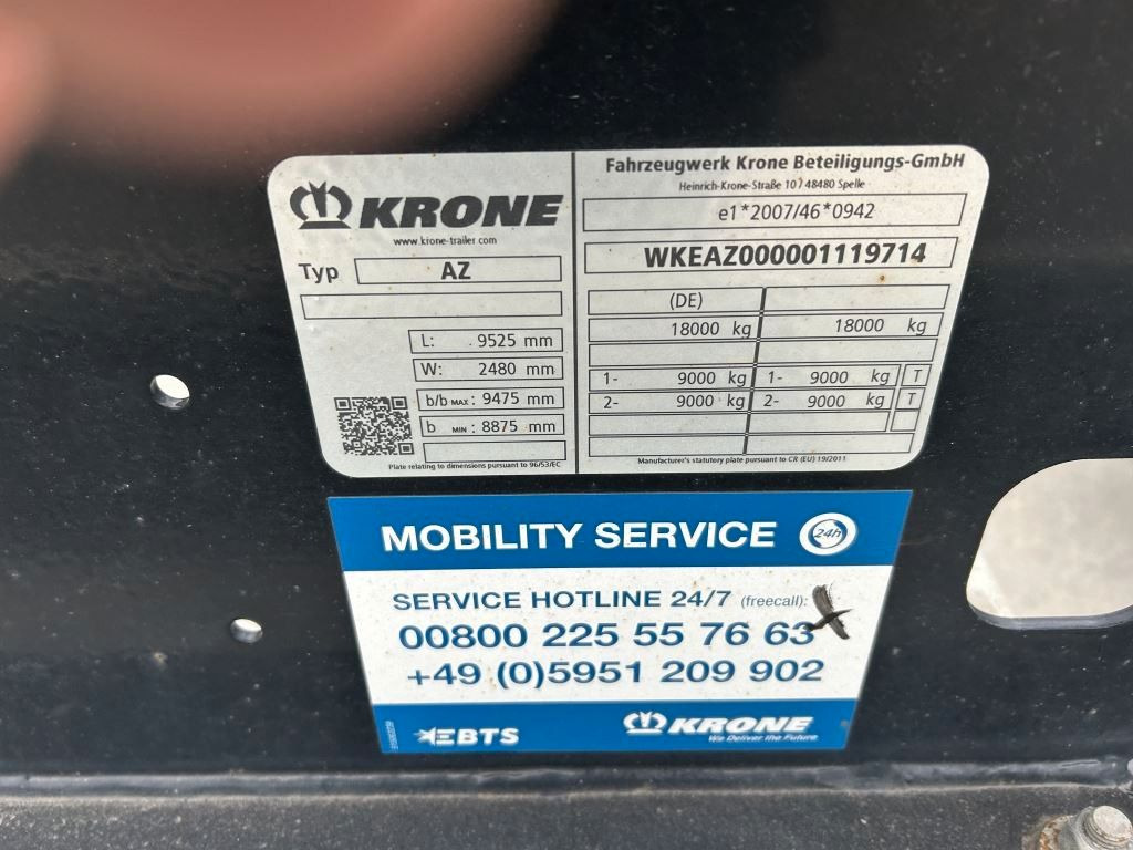 Krone 2 Achswechselfahrgestell, Typ: MAXI AZW 18 eL3B7 - Containerbil/ Veksellad påhængsvogn: billede 4 Krone 2 Achswechselfahrgestell, Typ: MAXI AZW 18 eL3B7 - Containerbil/ Veksellad påhængsvogn: billede 4