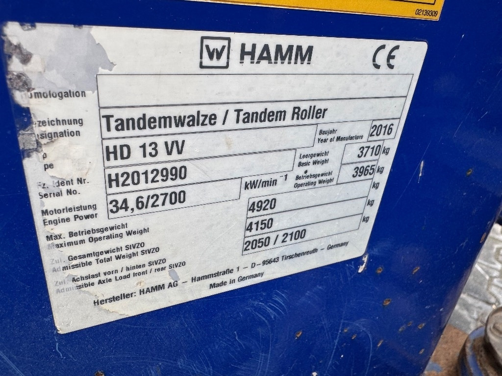 Hamm HD 13 VV - Vejtromle: billede 5 Hamm HD 13 VV - Vejtromle: billede 5