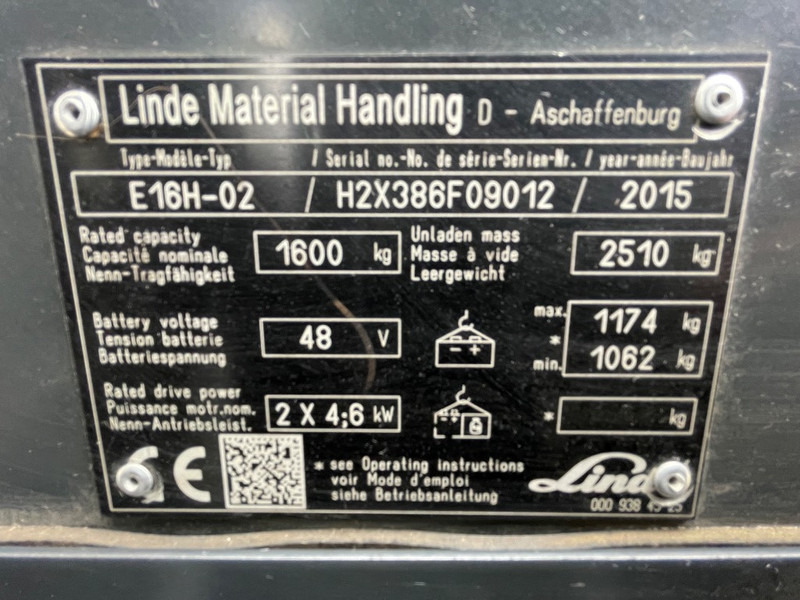 Linde E 16 H-02 - El gaffeltruck: billede 3 Linde E 16 H-02 - El gaffeltruck: billede 3