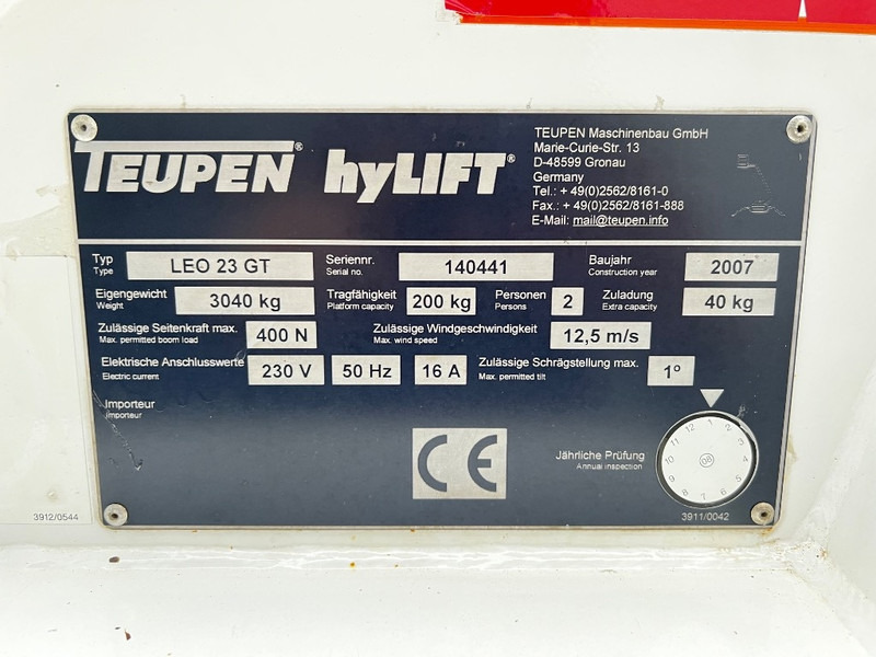 Teupen Leo 23 GT - Bomlift, Edderkoplift: billede 5 Teupen Leo 23 GT - Bomlift, Edderkoplift: billede 5
