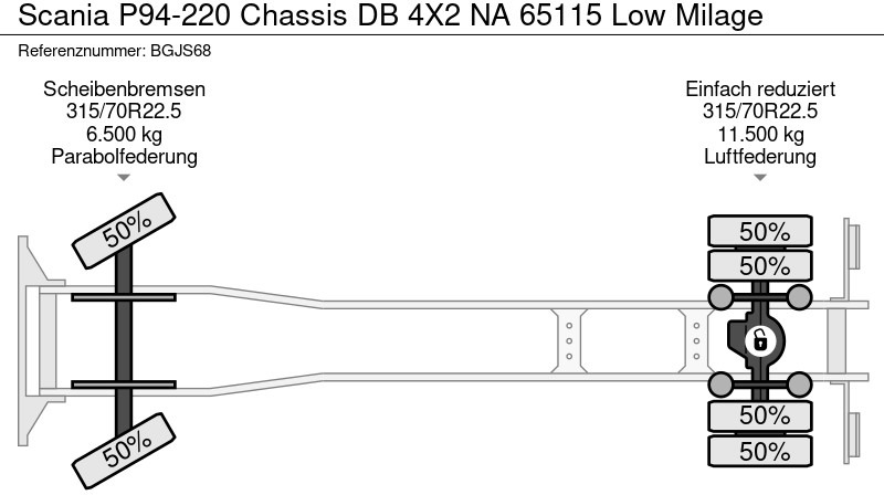 Scania P94-220 Chassis DB 4X2 NA 65115 Low Milage - Lastbil chassis: billede 5 Scania P94-220 Chassis DB 4X2 NA 65115 Low Milage - Lastbil chassis: billede 5