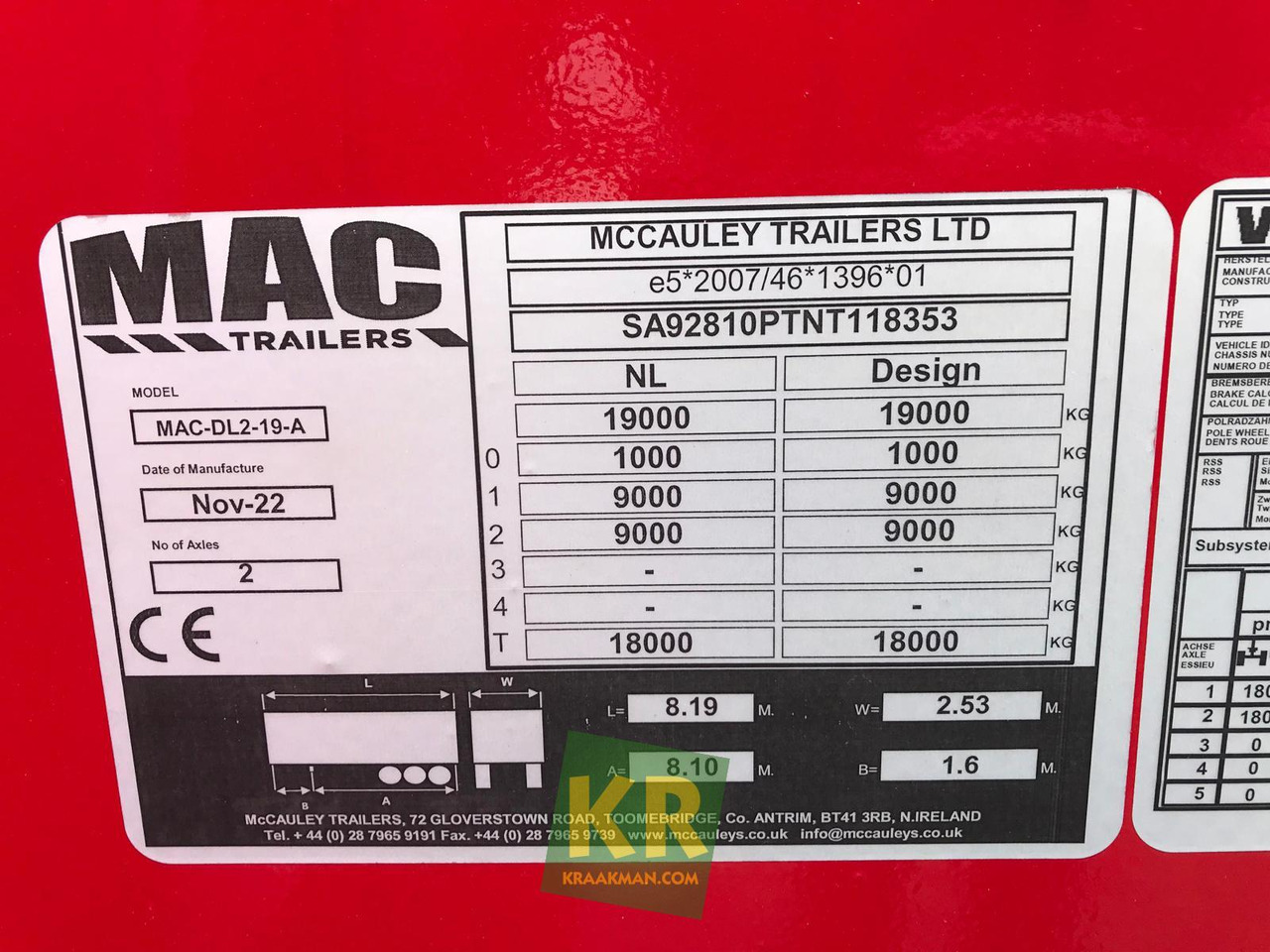 MAC Trailers 16 PREMIUM - Nedbygget platform påhængsvogn: billede 3 MAC Trailers 16 PREMIUM - Nedbygget platform påhængsvogn: billede 3